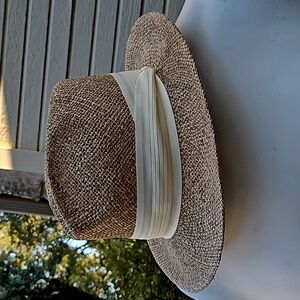 Vintage YOUNGAN Headwear banded straw sun hat fedora size small